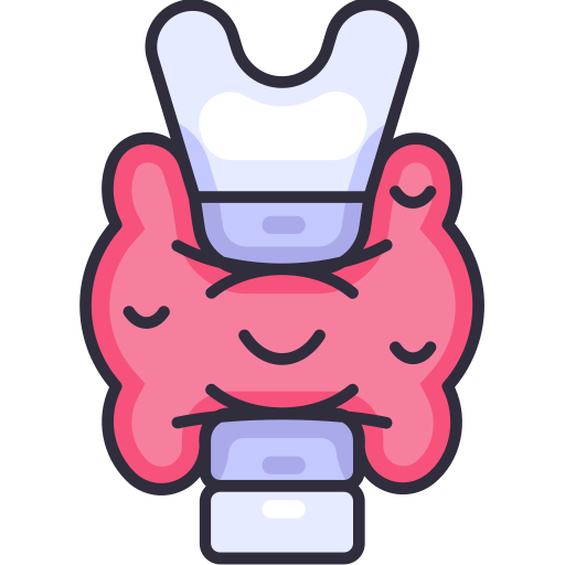 icon for Thyroid disorders (over or underactive thyroid function, thyroid nodules, thyroid cancer)
